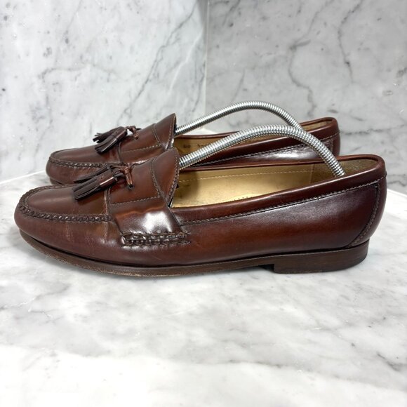 Cole Haan Men's Pinch Tassel Brown Leather Loafers Slip-On Dress Shoes Size 11 - Picture 5 of 10